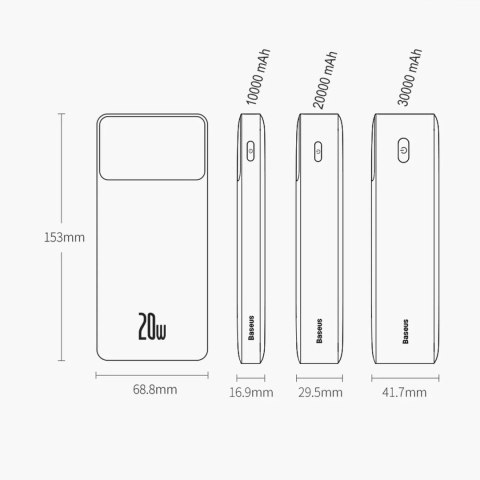 Baseus Powerbank z szybkim ładowaniem Baseus Bipow 10000mAh 20W biały (Overseas Edition) + kabel USB-A - Micro USB 0.25m biały (PPBD050 Baseus Powerbank z szybkim ładowaniem Baseus Bipow 10000mAh 20W biały (Overseas Edition) + kabel USB-A - Micro USB 0.25m biały (PPBD050