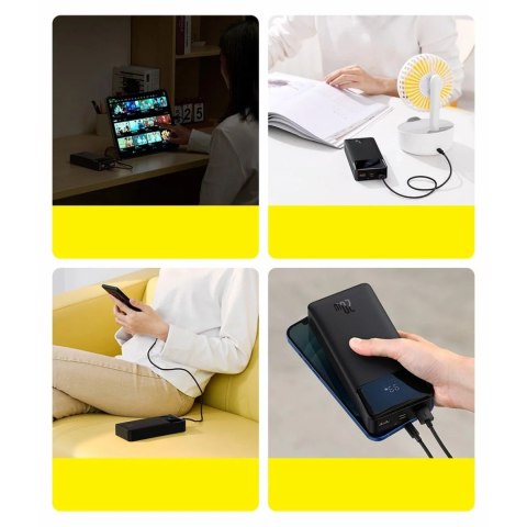 Baseus Powerbank z szybkim ładowaniem Baseus Bipow 10000mAh 20W biały (Overseas Edition) + kabel USB-A - Micro USB 0.25m biały (PPBD050 Baseus Powerbank z szybkim ładowaniem Baseus Bipow 10000mAh 20W biały (Overseas Edition) + kabel USB-A - Micro USB 0.25m biały (PPBD050