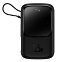 Baseus Powerbank z szybkim ładowaniem Baseus Qpow Digital Display 10000mAh 22,5W QC/PD/SCP/FCP z wbudowanym kablem USB-C czarny