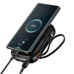 Baseus Powerbank z szybkim ładowaniem Baseus Qpow Digital Display 10000mAh 22,5W QC/PD/SCP/FCP z wbudowanym kablem USB-C czarny