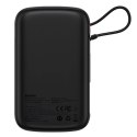 Baseus Powerbank z szybkim ładowaniem Baseus Qpow Digital Display 10000mAh 22,5W QC/PD/SCP/FCP z wbudowanym kablem USB-C czarny