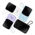 Baseus Powerbank z szybkim ładowaniem Baseus Qpow Digital Display 10000mAh 22,5W QC/PD/SCP/FCP z wbudowanym kablem USB-C czarny