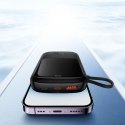 Baseus Powerbank z szybkim ładowaniem Baseus Qpow Digital Display 10000mAh 22,5W QC/PD/SCP/FCP z wbudowanym kablem USB-C czarny