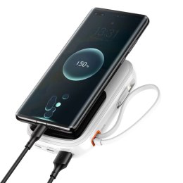 Baseus Powerbank z szybkim ładowaniem Baseus Qpow Digital Display 20000mAh 20W QC/PD/SCP/FCP z wbudowanym kablem Lightning biały