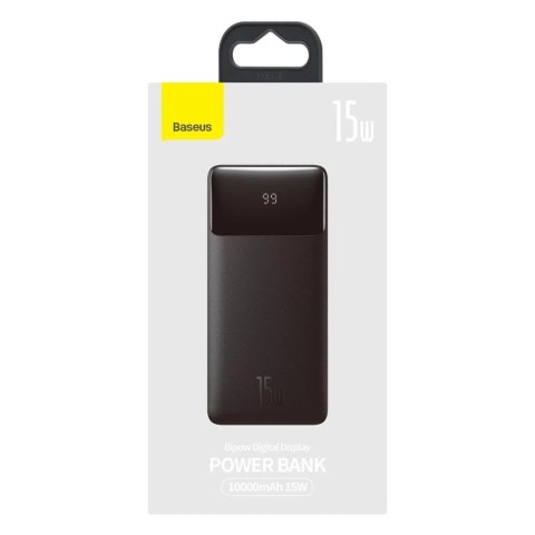 Baseus Powerbank z wyświetlaczem Baseus Bipow 10000mAh 15W czarny (Overseas Edition) + kabel USB-A - Micro USB 0.25m czarny (PPBD050001 Baseus Powerbank z wyświetlaczem Baseus Bipow 10000mAh 15W czarny (Overseas Edition) + kabel USB-A - Micro USB 0.25m czarny (PPBD050001