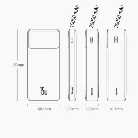 Baseus Powerbank z wyświetlaczem Baseus Bipow 10000mAh 15W czarny (Overseas Edition) + kabel USB-A - Micro USB 0.25m czarny (PPBD050001 Baseus Powerbank z wyświetlaczem Baseus Bipow 10000mAh 15W czarny (Overseas Edition) + kabel USB-A - Micro USB 0.25m czarny (PPBD050001