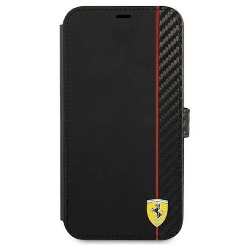 Ferrari Etui na telefon Ferrari iPhone 13 mini 5,4" czarny/black book On Track Carbon Stripe Ferrari Etui na telefon Ferrari iPhone 13 mini 5,4" czarny/black book On Track Carbon Stripe
