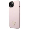 Guess Etui na telefon Guess do iPhone 14 6,1" fioletowy/purple hardcase Silicone Triangle