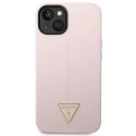 Guess Etui na telefon Guess do iPhone 14 6,1" fioletowy/purple hardcase Silicone Triangle