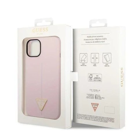 Guess Etui na telefon Guess do iPhone 14 6,1" fioletowy/purple hardcase Silicone Triangle Guess Etui na telefon Guess do iPhone 14 6,1" fioletowy/purple hardcase Silicone Triangle