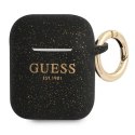 Guess Etui ochronne na słuchawki Guess do AirPods cover czarny/black Silicone Glitter