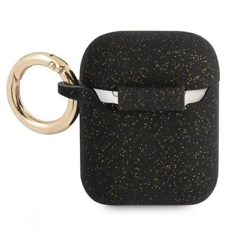 Guess Etui ochronne na słuchawki Guess do AirPods cover czarny/black Silicone Glitter Guess Etui ochronne na słuchawki Guess do AirPods cover czarny/black Silicone Glitter