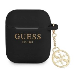 Guess Guess GUA2LSC4EK AirPods cover czarny/black Silicone Charm 4G Collection