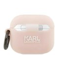 Karl Lagerfeld Etui ochronne na słuchawki Karl Lagerfeld KLA3RUNCHP do Apple AirPods 3 cover różowy/pink Silicone Choupette Head 3D