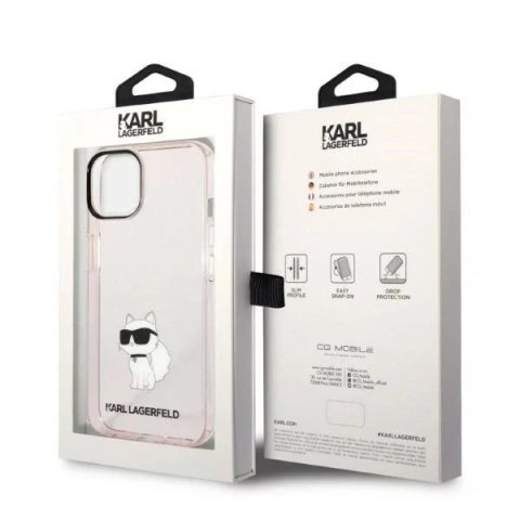 Karl Lagerfeld Etui ochronne na telefon Karl Lagerfeld KLHCP14SHNCHTCP do Apple iPhone 14 6,1" różowy/pink hardcase Ikonik Choupette Karl Lagerfeld Etui ochronne na telefon Karl Lagerfeld KLHCP14SHNCHTCP do Apple iPhone 14 6,1" różowy/pink hardcase Ikonik Choupette