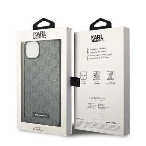 Karl Lagerfeld Etui ochronne na telefon Karl Lagerfeld KLHCP14SSAKLHPG do Apple iPhone 14 6,1" hardcase szary/grey Saffiano Mono Metal Logo Karl Lagerfeld Etui ochronne na telefon Karl Lagerfeld KLHCP14SSAKLHPG do Apple iPhone 14 6,1" hardcase szary/grey Saffiano Mono Metal Logo