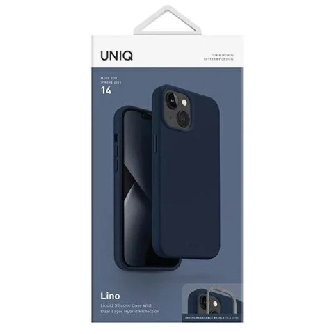 UNIQ UNIQ etui Lino do Apple iPhone 14 6,1" niebieski/marine blue UNIQ UNIQ etui Lino do Apple iPhone 14 6,1" niebieski/marine blue