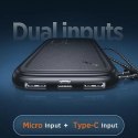 Usams USAMS Powerbank PB56 10000mAh 2xUSB / USB-C / MicroUSB Fast Charge czarny/black 10KCD15001 (US-CD150)