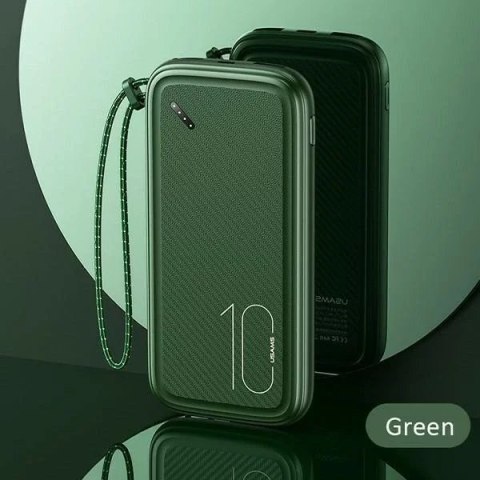 Usams USAMS Powerbank PB56 10000mAh 2xUSB / USB-C / MicroUSB Fast Charge zielony/ dark green 10KCD15003 (US-CD150) Usams USAMS Powerbank PB56 10000mAh 2xUSB / USB-C / MicroUSB Fast Charge zielony/ dark green 10KCD15003 (US-CD150)