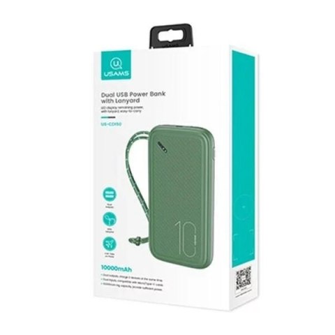 Usams USAMS Powerbank PB56 10000mAh 2xUSB / USB-C / MicroUSB Fast Charge zielony/ dark green 10KCD15003 (US-CD150) Usams USAMS Powerbank PB56 10000mAh 2xUSB / USB-C / MicroUSB Fast Charge zielony/ dark green 10KCD15003 (US-CD150)