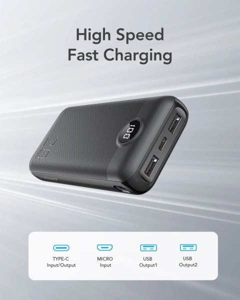 4kom.pl Powerbank Bateria zewnętrzna VEGER L20S - 20 000mAh LCD Quick Charge PD 20W czarny (VP2039PD / W2039PD ) 4kom.pl Powerbank Bateria zewnętrzna VEGER L20S - 20 000mAh LCD Quick Charge PD 20W czarny (VP2039PD / W2039PD )