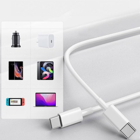 Apple Kabel oryginalny Apple USB-C do USB-C do iPhone 15, 15 Pro, 15 Pro Max przewód 1m MUF72ZM/A Biały Apple Kabel oryginalny Apple USB-C do USB-C do iPhone 15, 15 Pro, 15 Pro Max przewód 1m MUF72ZM/A Biały