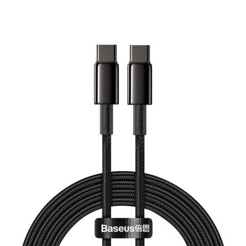 Baseus Baseus kabel USB Typ C - USB Typ C szybkie ładowanie Power Delivery Quick Charge 100 W 5A 2m czarny (CATWJ-A01) Baseus Baseus kabel USB Typ C - USB Typ C szybkie ładowanie Power Delivery Quick Charge 100 W 5A 2m czarny (CATWJ-A01)