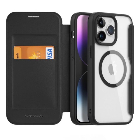 Dux Ducis Etui Dux Ducis Skin X Pro do Apple iPhone 15 Pro Max magnetyczny pokrowiec MagSafe z klapką - czarny Dux Ducis Etui Dux Ducis Skin X Pro do Apple iPhone 15 Pro Max magnetyczny pokrowiec MagSafe z klapką - czarny