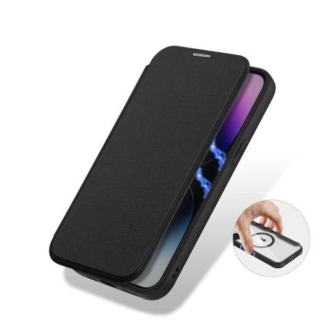 Dux Ducis Etui Dux Ducis Skin X Pro do Apple iPhone 15 Pro Max magnetyczny pokrowiec MagSafe z klapką - czarny Dux Ducis Etui Dux Ducis Skin X Pro do Apple iPhone 15 Pro Max magnetyczny pokrowiec MagSafe z klapką - czarny