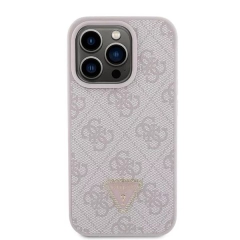Guess Etui Guess GUHCP15LP4TDPP do iPhone 15 Pro 6.1" różowy/pink hardcase Leather 4G Triangle Strass Guess Etui Guess GUHCP15LP4TDPP do iPhone 15 Pro 6.1" różowy/pink hardcase Leather 4G Triangle Strass