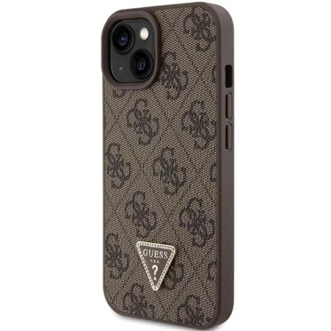 Guess Etui Guess GUHCP15SP4TDPW do iPhone 15 6.1" brązowy/brown hardcase Leather 4G Triangle Strass Guess Etui Guess GUHCP15SP4TDPW do iPhone 15 6.1" brązowy/brown hardcase Leather 4G Triangle Strass