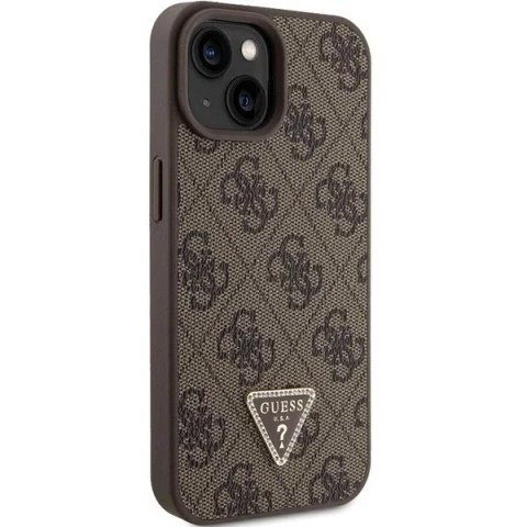 Guess Etui Guess GUHCP15SP4TDPW do iPhone 15 6.1" brązowy/brown hardcase Leather 4G Triangle Strass Guess Etui Guess GUHCP15SP4TDPW do iPhone 15 6.1" brązowy/brown hardcase Leather 4G Triangle Strass