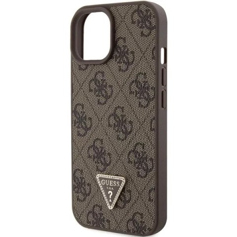 Guess Etui Guess GUHCP15SP4TDPW do iPhone 15 6.1" brązowy/brown hardcase Leather 4G Triangle Strass Guess Etui Guess GUHCP15SP4TDPW do iPhone 15 6.1" brązowy/brown hardcase Leather 4G Triangle Strass