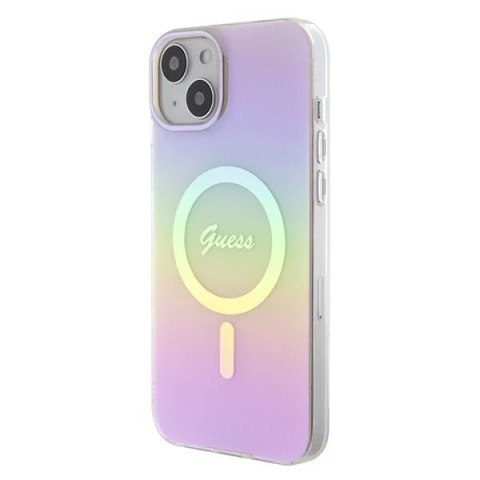 Guess Etui Guess GUHMP15MHITSP do iPhone 15 Plus 6.7" hardcase IML Iridescent MagSafe różowy/pink Guess Etui Guess GUHMP15MHITSP do iPhone 15 Plus 6.7" hardcase IML Iridescent MagSafe różowy/pink