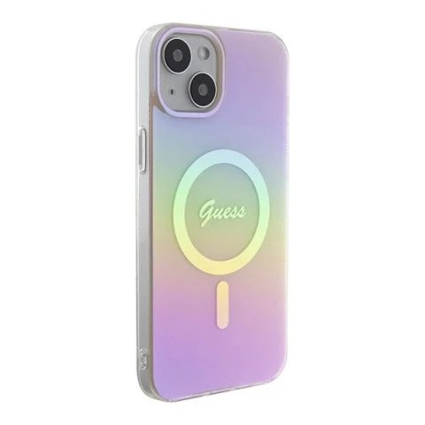 Guess Etui Guess GUHMP15MHITSP do iPhone 15 Plus 6.7" hardcase IML Iridescent MagSafe różowy/pink Guess Etui Guess GUHMP15MHITSP do iPhone 15 Plus 6.7" hardcase IML Iridescent MagSafe różowy/pink