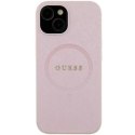 Guess Etui Guess GUHMP15MPSAHMCP do iPhone 15 Plus 6.7" hardcase Saffiano MagSafe różowy/pink