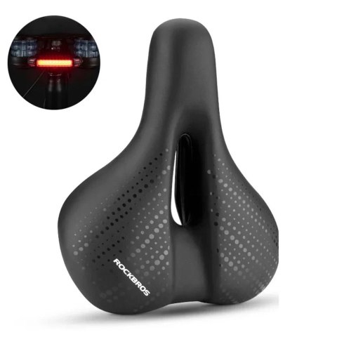 RockBros Siodełko rowerowe Rockbros 38218916002 MTB + lampka - czarne RockBros Siodełko rowerowe Rockbros 38218916002 MTB + lampka - czarne