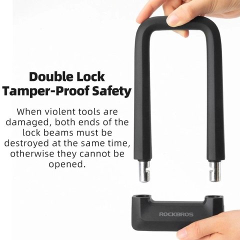 RockBros Zapięcie rowerowe Rockbros RKS626 U-lock - czarne RockBros Zapięcie rowerowe Rockbros RKS626 U-lock - czarne