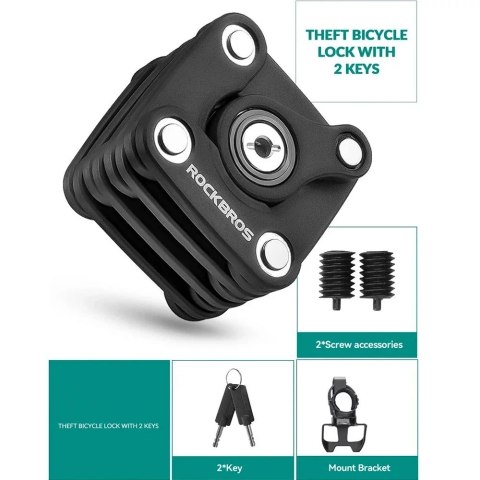 RockBros Zapięcie rowerowe Rockbros WD795 składane na klucz - czarne RockBros Zapięcie rowerowe Rockbros WD795 składane na klucz - czarne