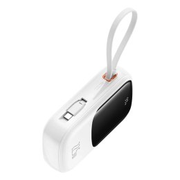 Baseus Powerbank Baseus Qpow Pro+ 20000mAh 22.5W z wbudowanym kablem USB-C i wyświetlaczem - biały