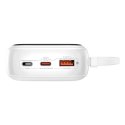 Baseus Powerbank Baseus Qpow Pro+ 20000mAh 22.5W z wbudowanym kablem USB-C i wyświetlaczem - biały