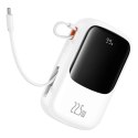 Baseus Powerbank Baseus Qpow Pro+ 20000mAh 22.5W z wbudowanym kablem USB-C i wyświetlaczem - biały
