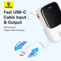 Baseus Powerbank Baseus Qpow Pro+ 20000mAh 22.5W z wbudowanym kablem USB-C i wyświetlaczem - biały