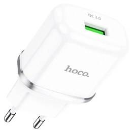 Hoco Ładowarka sieciowa HOCO USB A QC3.0 3A 18W N3 biała