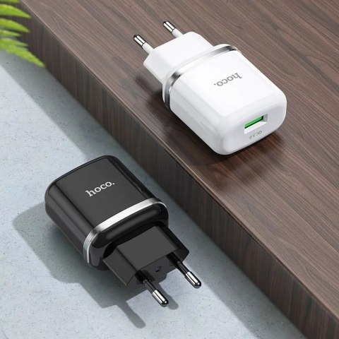 Hoco Ładowarka sieciowa HOCO USB A QC3.0 3A 18W N3 biała Hoco Ładowarka sieciowa HOCO USB A QC3.0 3A 18W N3 biała