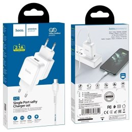 Hoco Ładowarka sieciowa HOCO USB A + kabel USB A do Micro USB QC3.0 3A 18W N3 biała