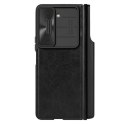 Nillkin Skórzane etui z klapką i osłoną aparatu do Samsung Galaxy Z Fold 5 Nillkin Qin Leather Pro - czarne