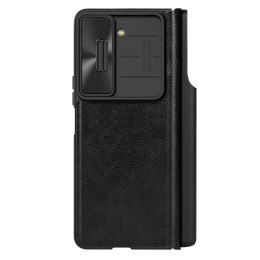 Nillkin Skórzane etui z klapką i osłoną aparatu do Samsung Galaxy Z Fold 5 Nillkin Qin Leather Pro - czarne