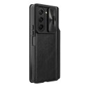 Nillkin Skórzane etui z klapką i osłoną aparatu do Samsung Galaxy Z Fold 5 Nillkin Qin Leather Pro - czarne