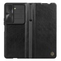 Nillkin Skórzane etui z klapką i osłoną aparatu do Samsung Galaxy Z Fold 5 Nillkin Qin Leather Pro - czarne